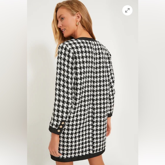 Tuckernuck Pomander Place Coco Black White Gold HoundstoothTweed Dress - Picture 3 of 9